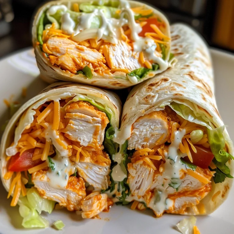 cheddars buffalo chicken wrap close-up with buffalo sauce and ranch