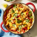 chicken fajita casserole fresh from oven