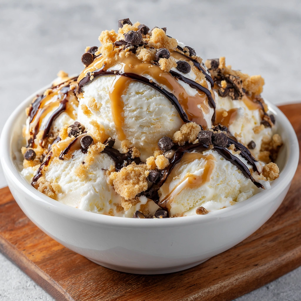 Cottage Cheese Ice Cream with peanut butter and chocolate chips