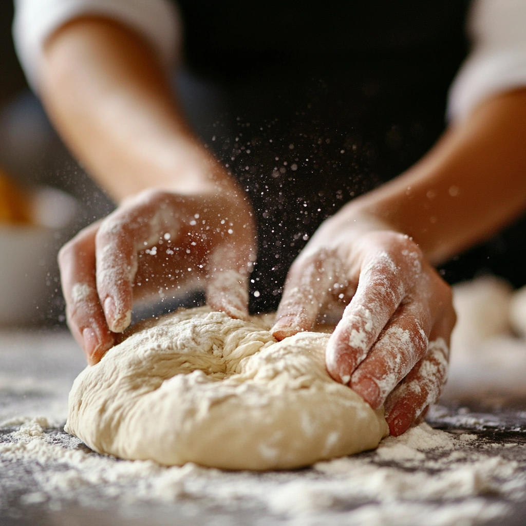 Kneading dough for protein bagel recipe Greek yogurt