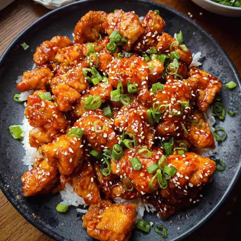 sweet chili chicken close-up with glossy glaze